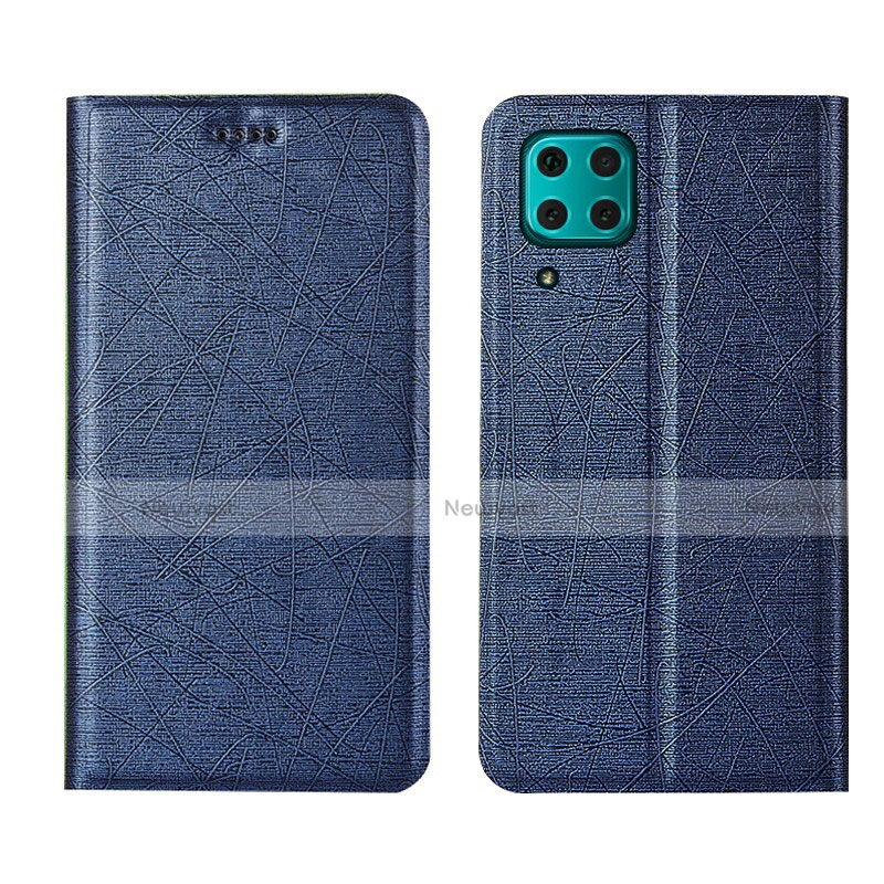 Leather Case Stands Flip Cover T03 Holder for Huawei Nova 7i Blue