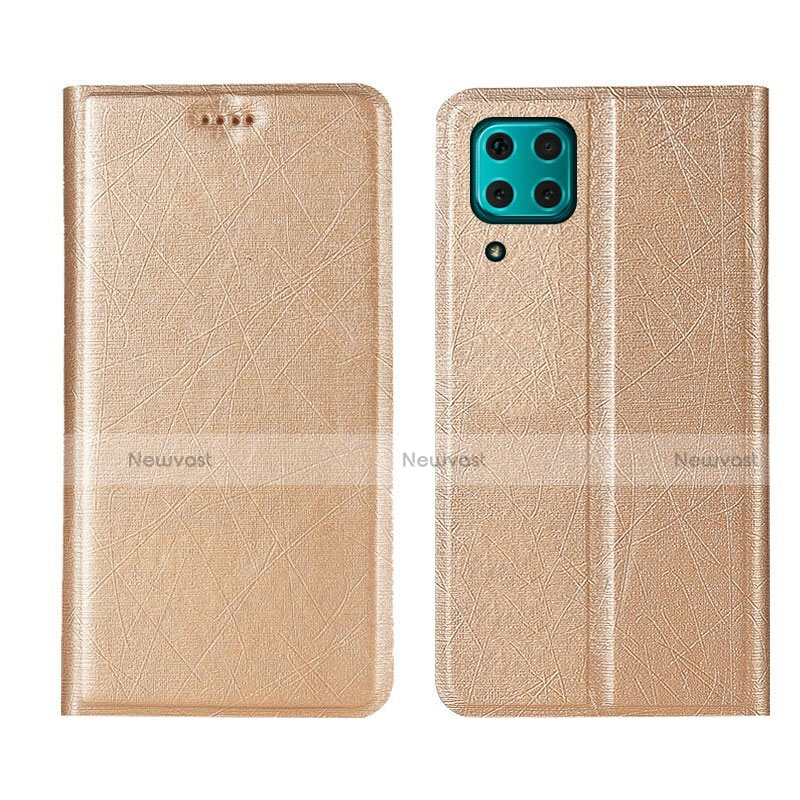 Leather Case Stands Flip Cover T03 Holder for Huawei Nova 7i Gold