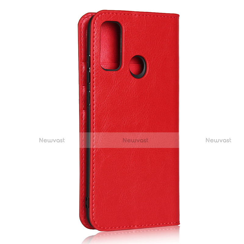 Leather Case Stands Flip Cover T03 Holder for Huawei P Smart (2020) Red