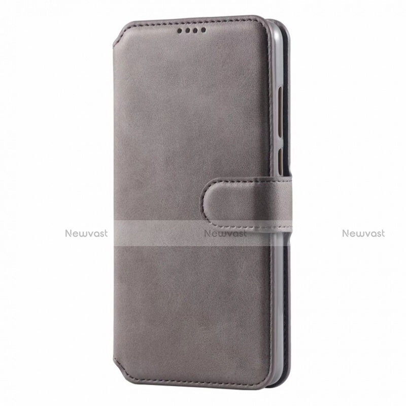 Leather Case Stands Flip Cover T03 Holder for Huawei P30 Lite New Edition Gray