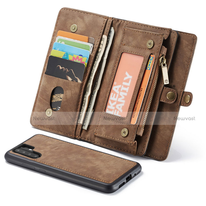 Leather Case Stands Flip Cover T03 Holder for Huawei P30 Pro Brown