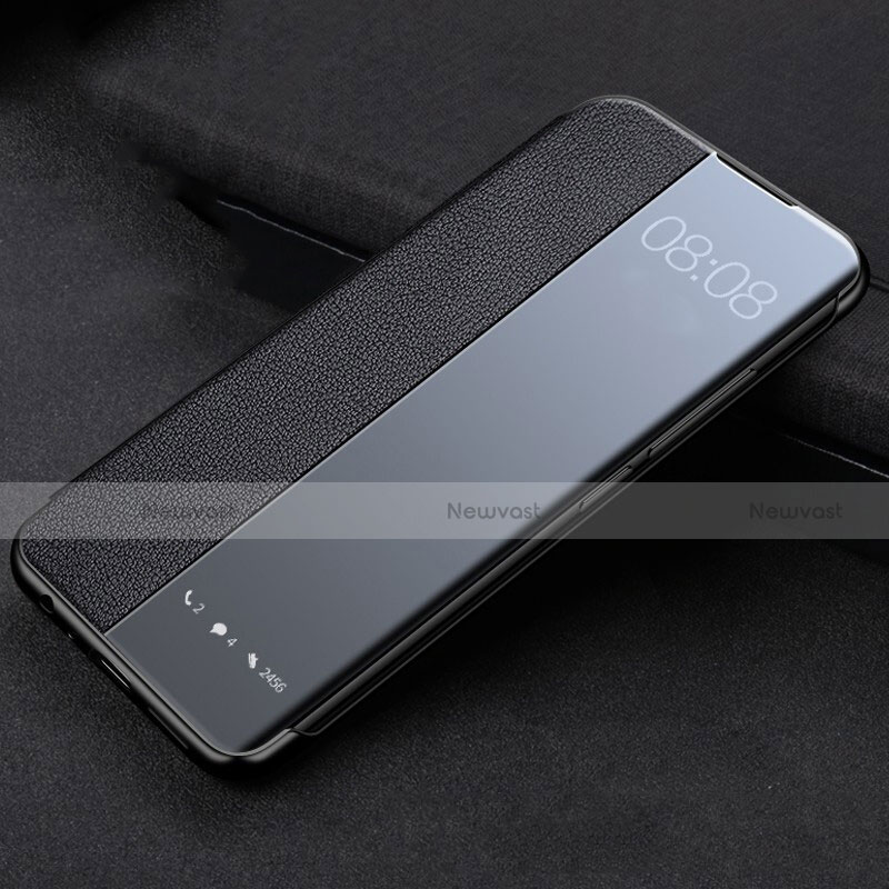 Leather Case Stands Flip Cover T03 Holder for Huawei P40 Pro Black