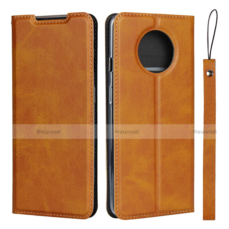 Leather Case Stands Flip Cover T03 Holder for OnePlus 7T Orange