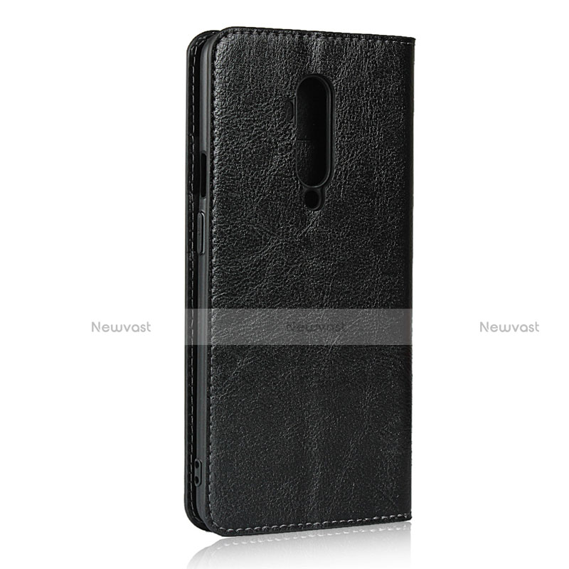 Leather Case Stands Flip Cover T03 Holder for OnePlus 7T Pro Black