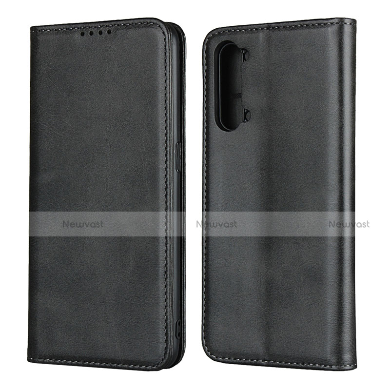 Leather Case Stands Flip Cover T03 Holder for Oppo A91 Black