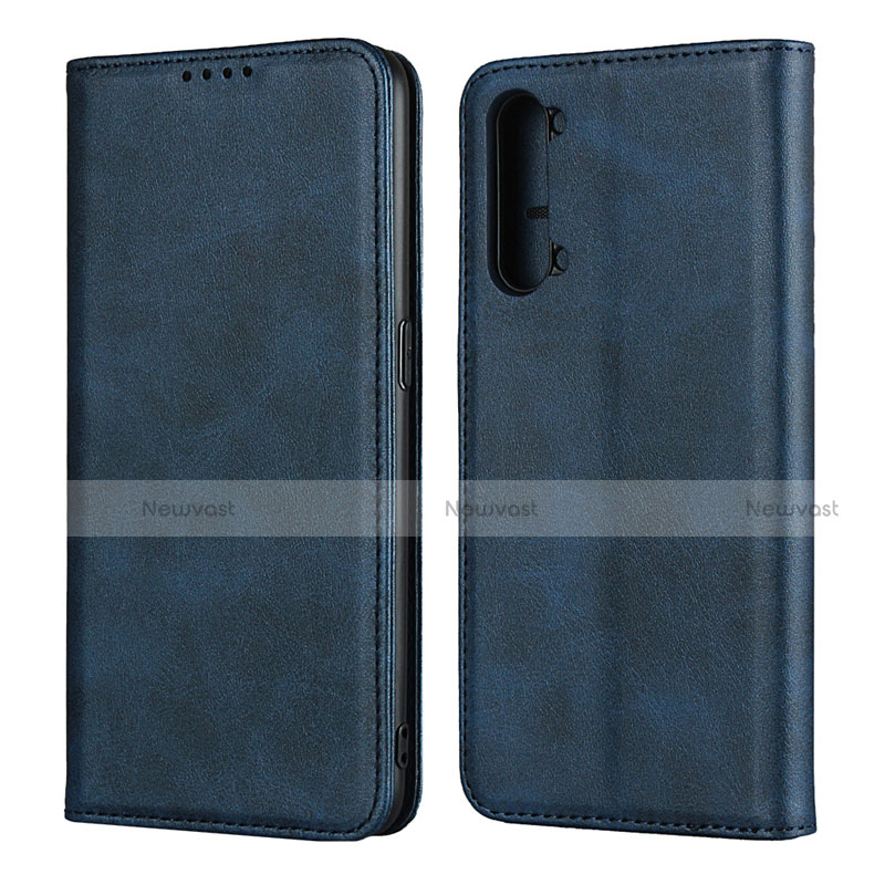 Leather Case Stands Flip Cover T03 Holder for Oppo Find X2 Lite Blue