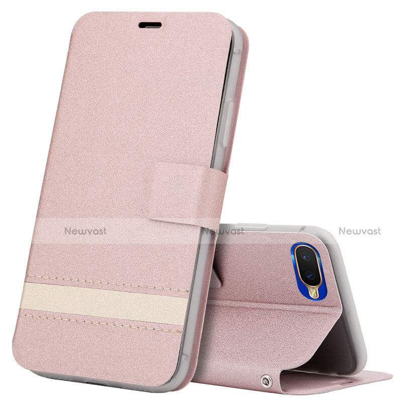 Leather Case Stands Flip Cover T03 Holder for Oppo R17 Neo