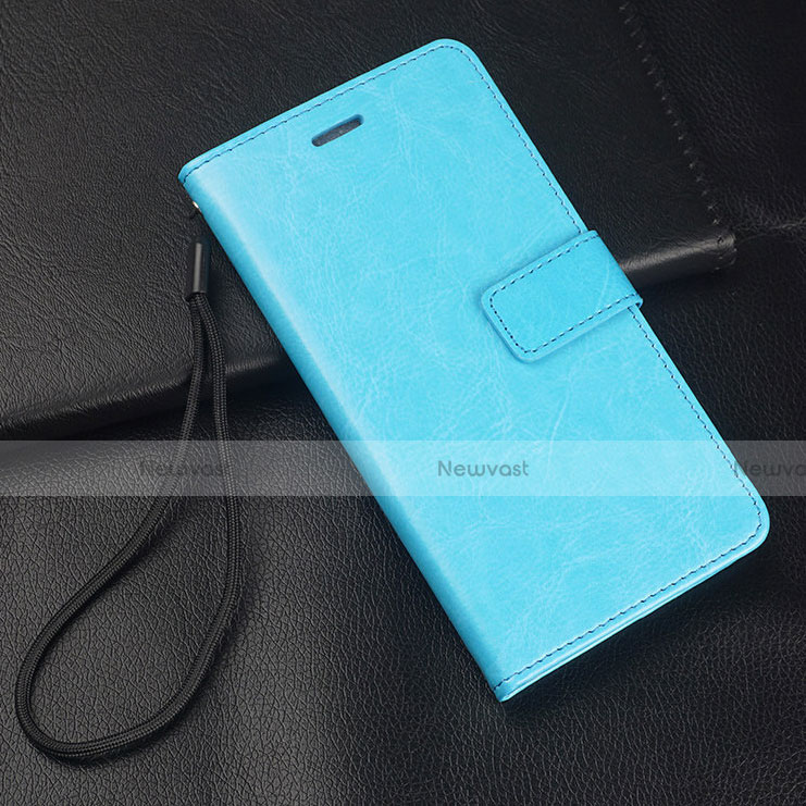 Leather Case Stands Flip Cover T03 Holder for Oppo R17 Pro Cyan