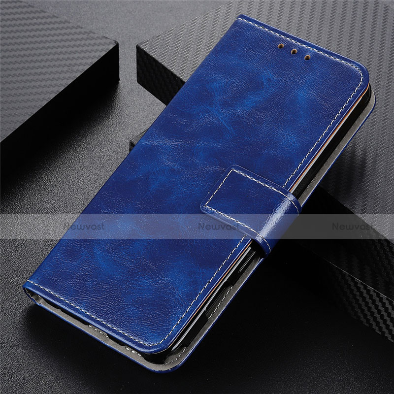 Leather Case Stands Flip Cover T03 Holder for Oppo Reno3 Pro Blue