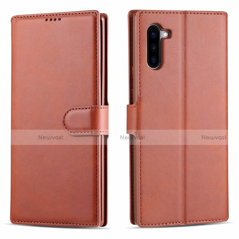 Leather Case Stands Flip Cover T03 Holder for Samsung Galaxy Note 10 Orange