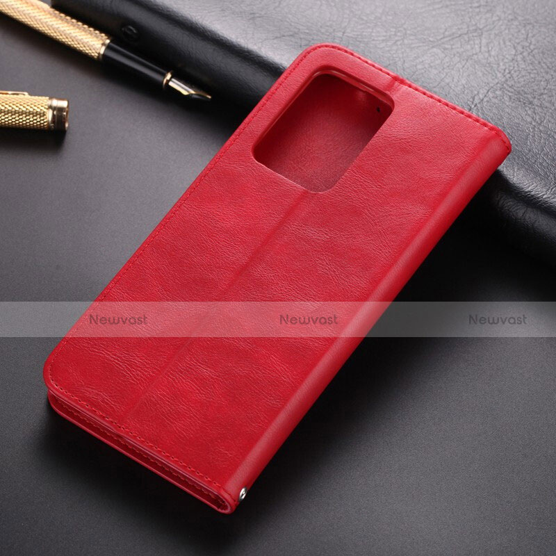 Leather Case Stands Flip Cover T03 Holder for Samsung Galaxy S20 Plus 5G Red