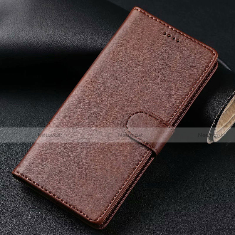 Leather Case Stands Flip Cover T03 Holder for Samsung Galaxy S20 Ultra 5G Brown