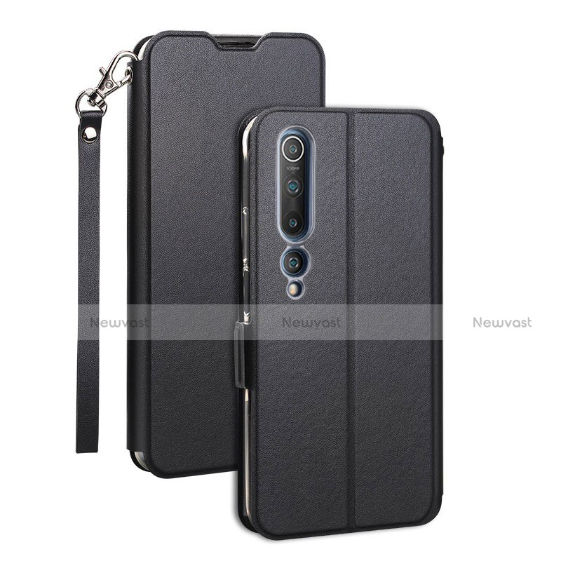 Leather Case Stands Flip Cover T03 Holder for Xiaomi Mi 10 Black