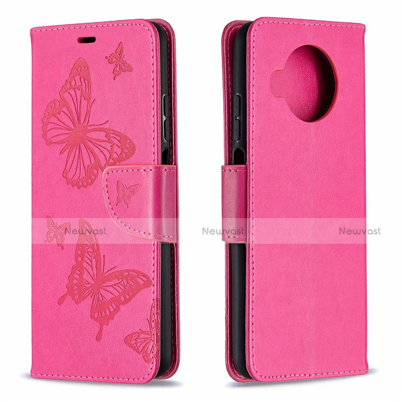 Leather Case Stands Flip Cover T03 Holder for Xiaomi Mi 10i 5G Hot Pink