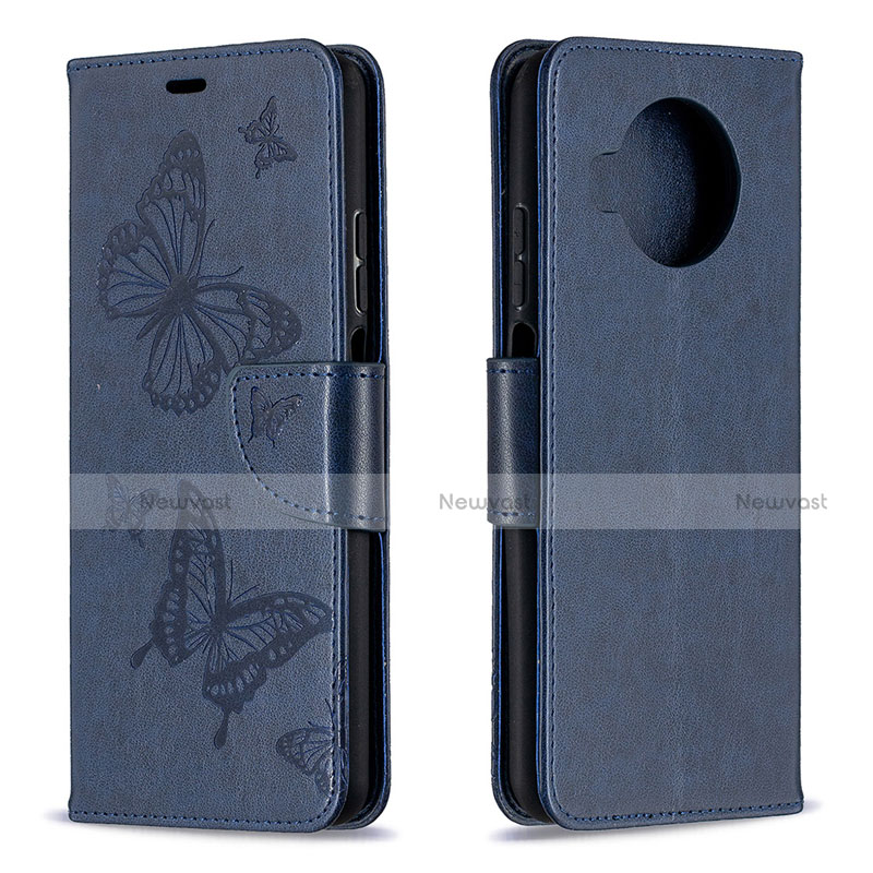 Leather Case Stands Flip Cover T03 Holder for Xiaomi Mi 10T Lite 5G Blue