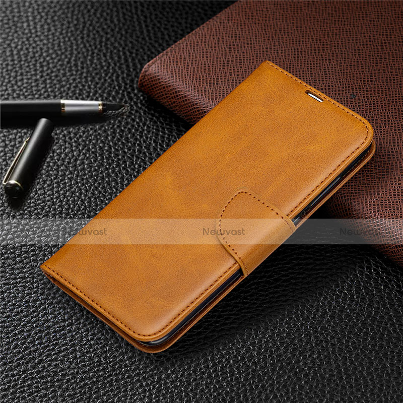 Leather Case Stands Flip Cover T03 Holder for Xiaomi Redmi 10X 4G Orange