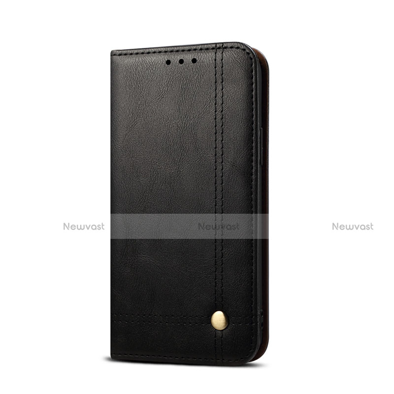 Leather Case Stands Flip Cover T03 Holder for Xiaomi Redmi 9A Black