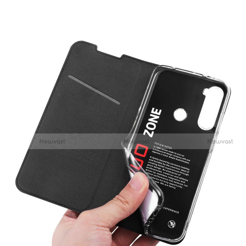 Leather Case Stands Flip Cover T03 Holder for Xiaomi Redmi Note 8 (2021)