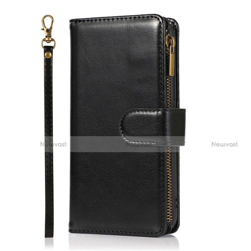 Leather Case Stands Flip Cover T04 Holder for Apple iPhone 12 Mini Black