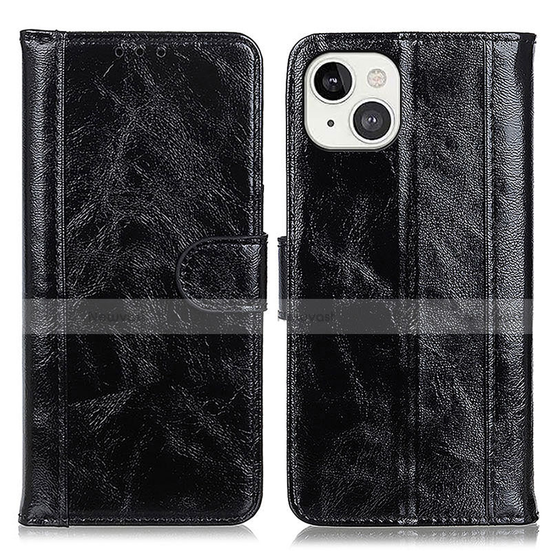 Leather Case Stands Flip Cover T04 Holder for Apple iPhone 13 Black