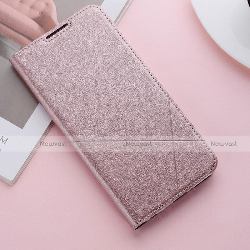 Leather Case Stands Flip Cover T04 Holder for Huawei Honor 20E Rose Gold