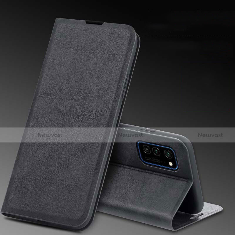 Leather Case Stands Flip Cover T04 Holder for Huawei Honor V30 Pro 5G Black