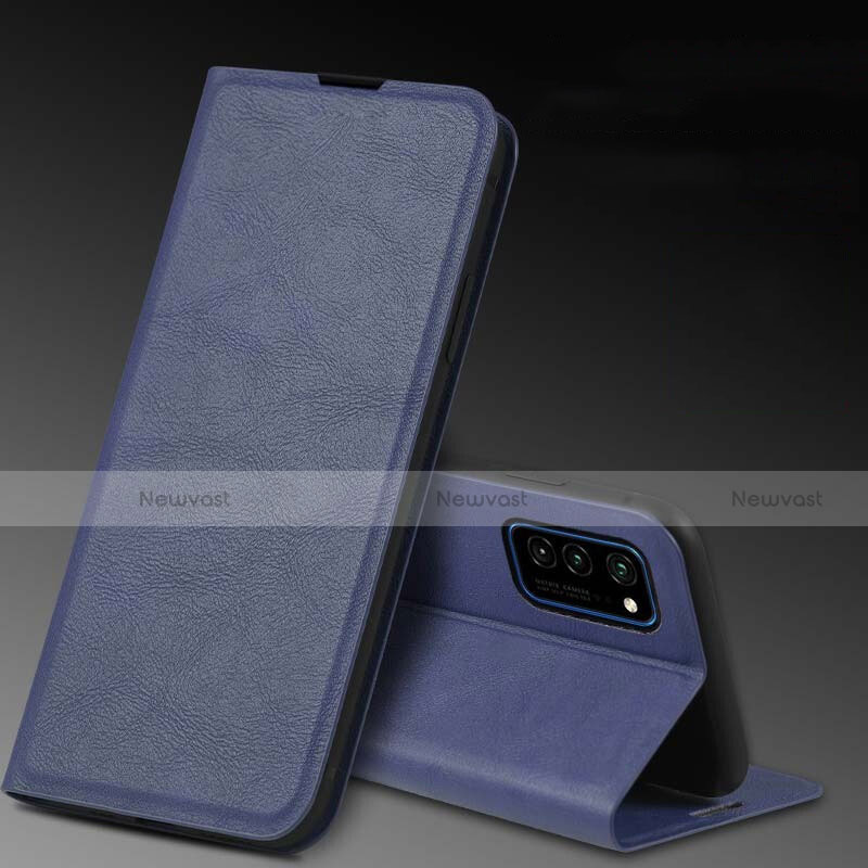 Leather Case Stands Flip Cover T04 Holder for Huawei Honor V30 Pro 5G Blue