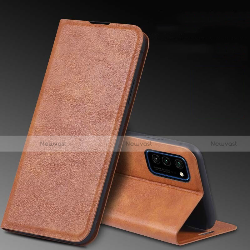 Leather Case Stands Flip Cover T04 Holder for Huawei Honor V30 Pro 5G Orange