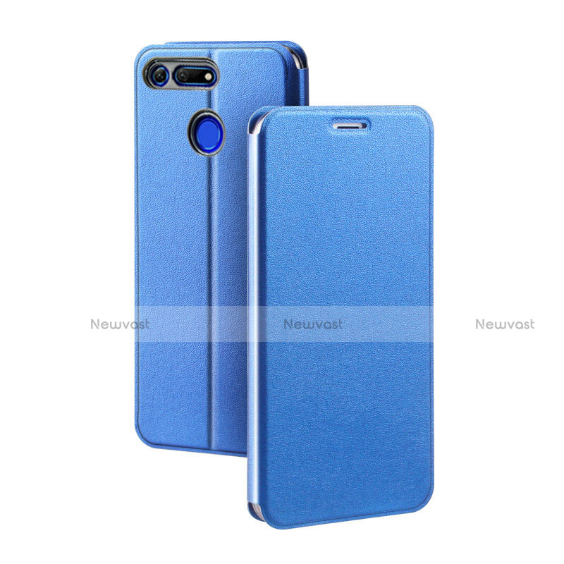 Leather Case Stands Flip Cover T04 Holder for Huawei Honor View 20 Blue