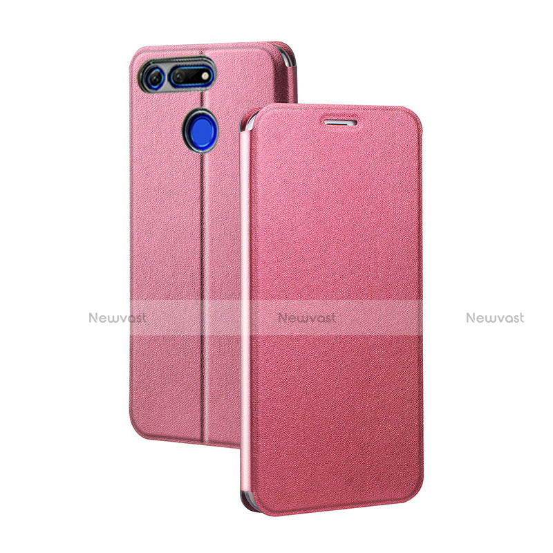 Leather Case Stands Flip Cover T04 Holder for Huawei Honor View 20 Pink