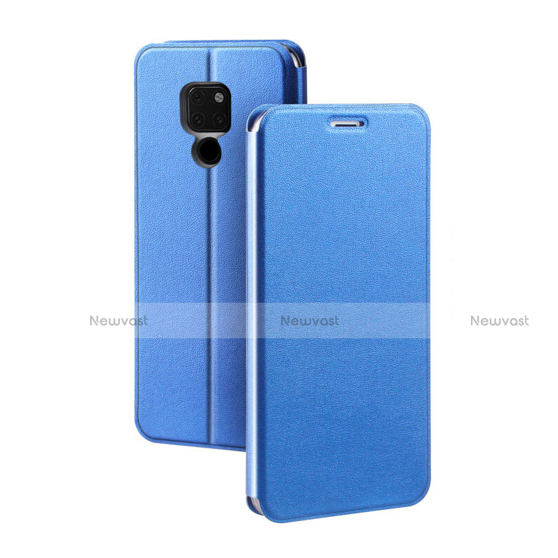 Leather Case Stands Flip Cover T04 Holder for Huawei Mate 20 X 5G Blue