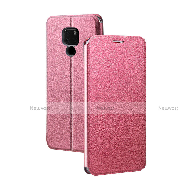 Leather Case Stands Flip Cover T04 Holder for Huawei Mate 20 X 5G Pink