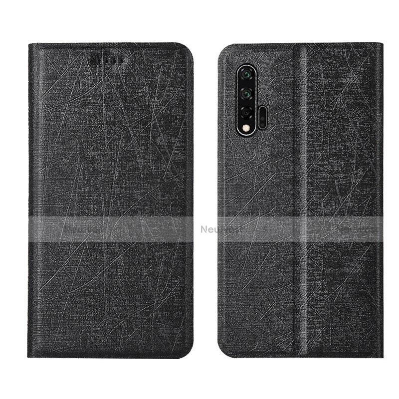 Leather Case Stands Flip Cover T04 Holder for Huawei Nova 6 5G Black