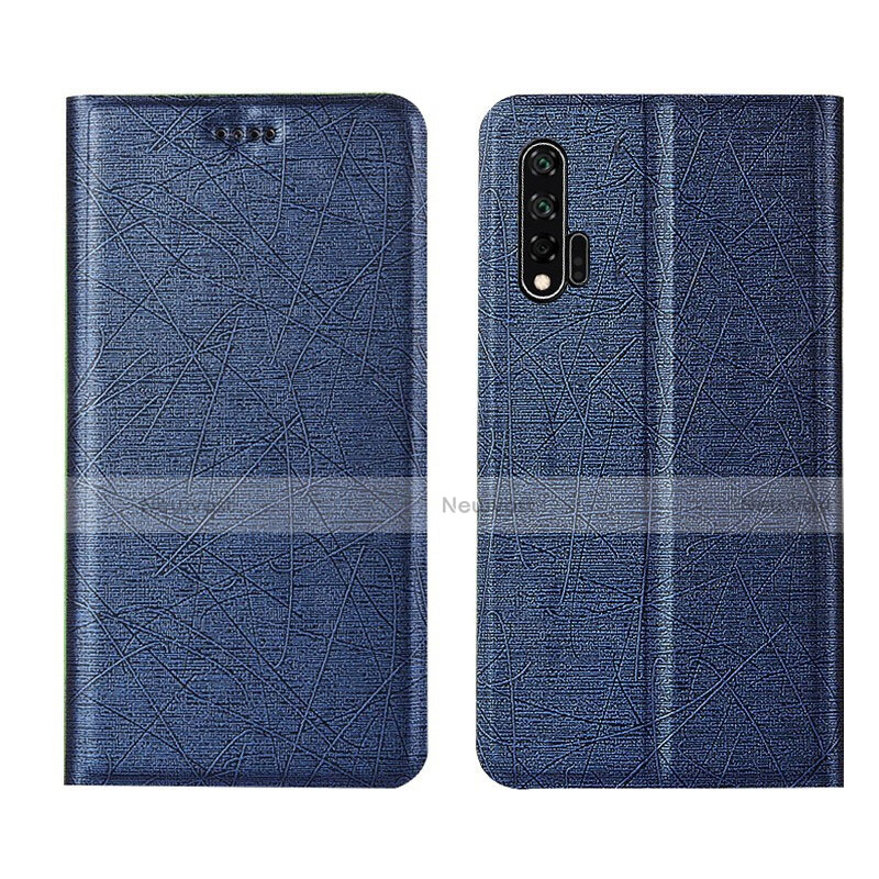 Leather Case Stands Flip Cover T04 Holder for Huawei Nova 6 5G Blue