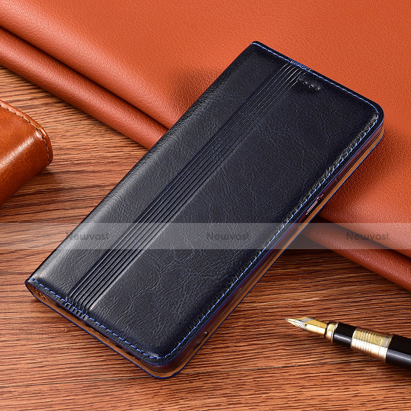 Leather Case Stands Flip Cover T04 Holder for Huawei Nova 8 SE 5G Navy Blue