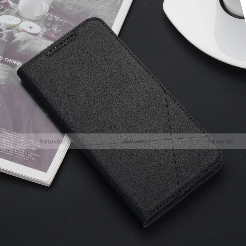 Leather Case Stands Flip Cover T04 Holder for Huawei P20 Lite (2019) Black