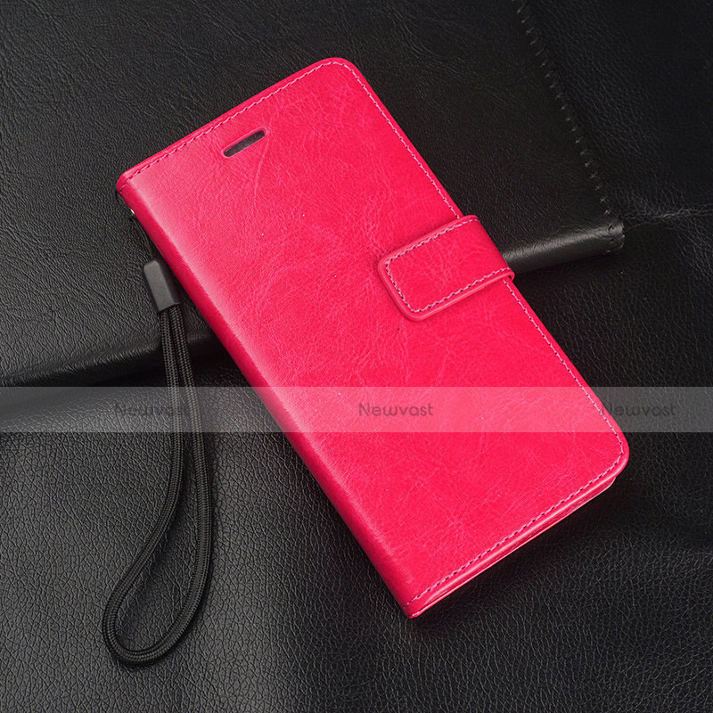 Leather Case Stands Flip Cover T04 Holder for Huawei P30 Lite Hot Pink