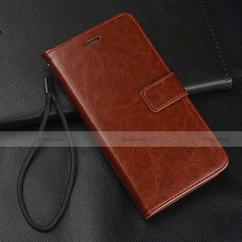 Leather Case Stands Flip Cover T04 Holder for Oppo R17 Neo Brown