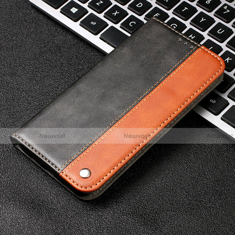 Leather Case Stands Flip Cover T04 Holder for Samsung Galaxy A70S Orange