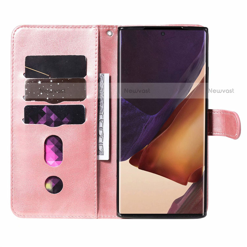 Leather Case Stands Flip Cover T04 Holder for Samsung Galaxy Note 20 Ultra 5G