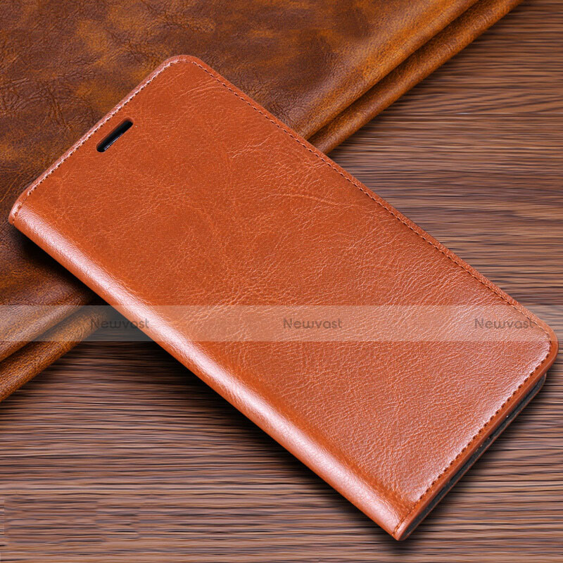 Leather Case Stands Flip Cover T04 Holder for Samsung Galaxy S20 Ultra 5G Orange