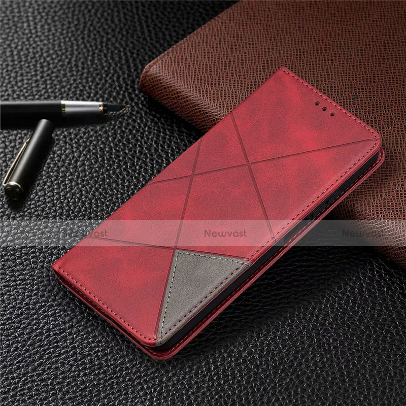 Leather Case Stands Flip Cover T04 Holder for Xiaomi Mi 10i 5G Red