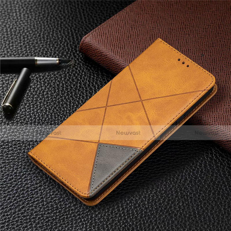 Leather Case Stands Flip Cover T04 Holder for Xiaomi Mi 10i 5G Yellow