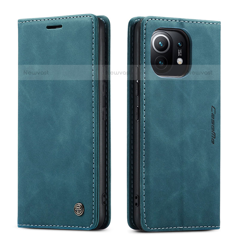 Leather Case Stands Flip Cover T04 Holder for Xiaomi Mi 11 Lite 4G Green