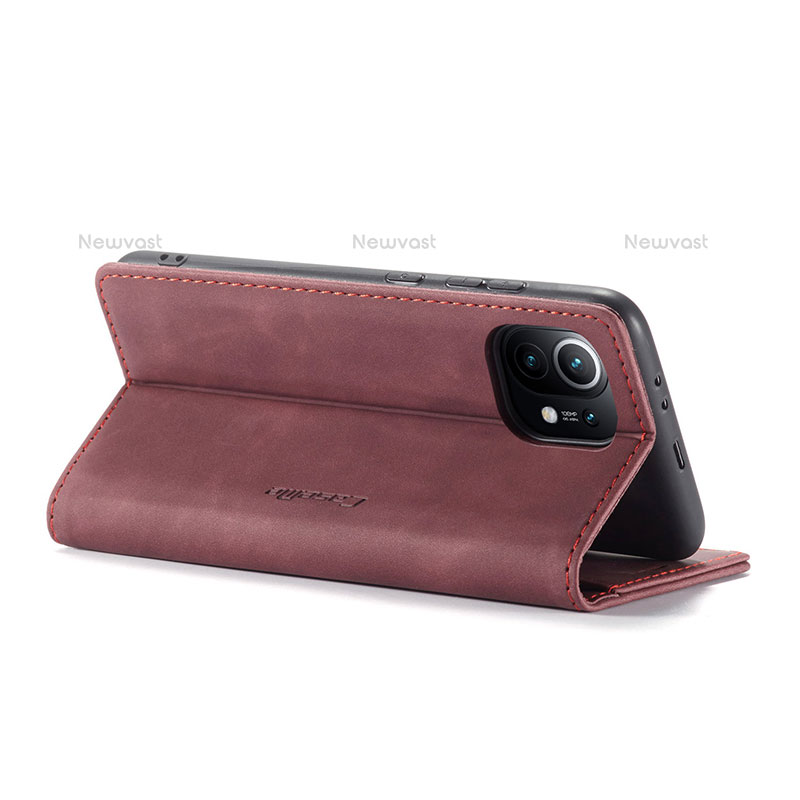 Leather Case Stands Flip Cover T04 Holder for Xiaomi Mi 11 Lite 5G