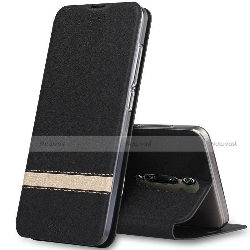 Leather Case Stands Flip Cover T04 Holder for Xiaomi Mi 9T Black