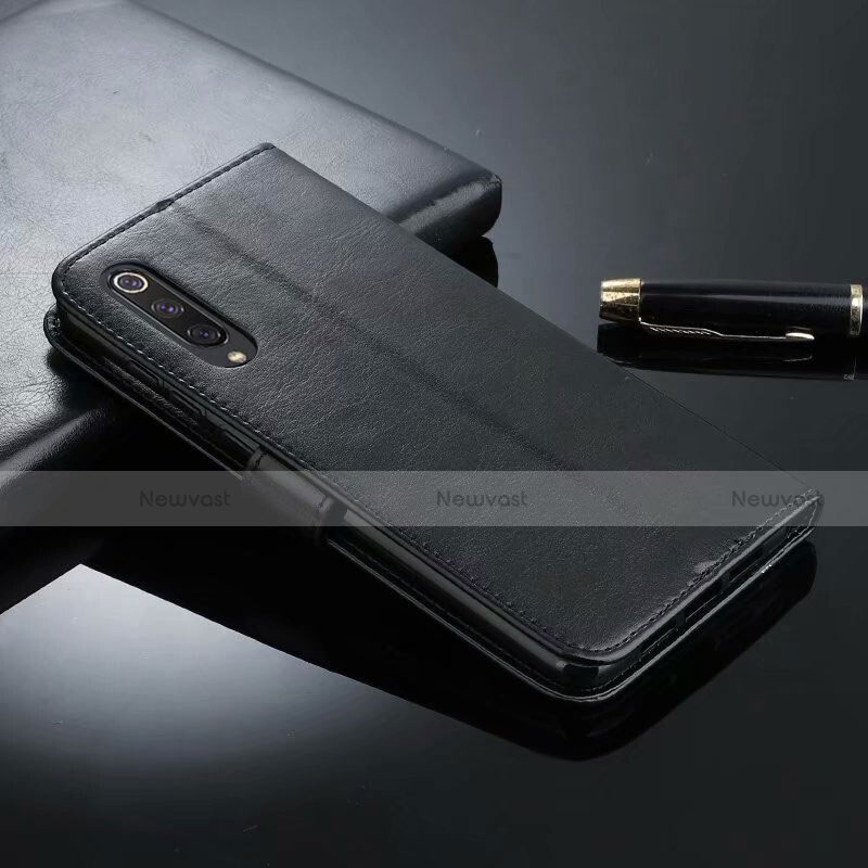 Leather Case Stands Flip Cover T04 Holder for Xiaomi Mi A3 Black