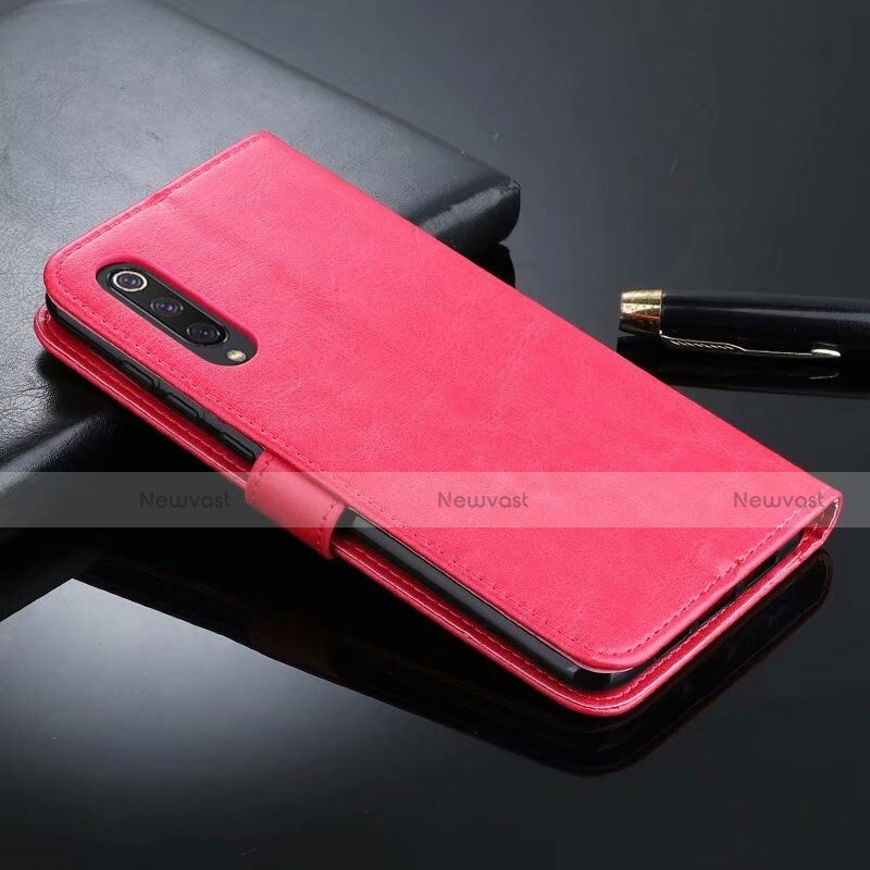 Leather Case Stands Flip Cover T04 Holder for Xiaomi Mi A3 Red