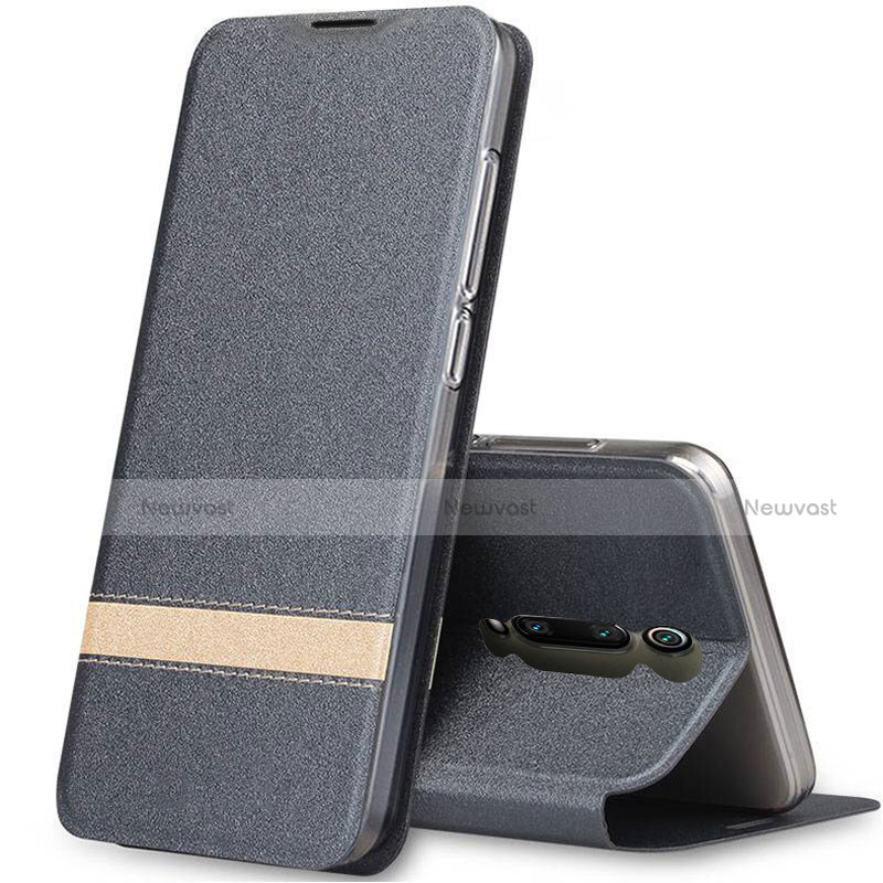 Leather Case Stands Flip Cover T04 Holder for Xiaomi Redmi K20 Pro Gray