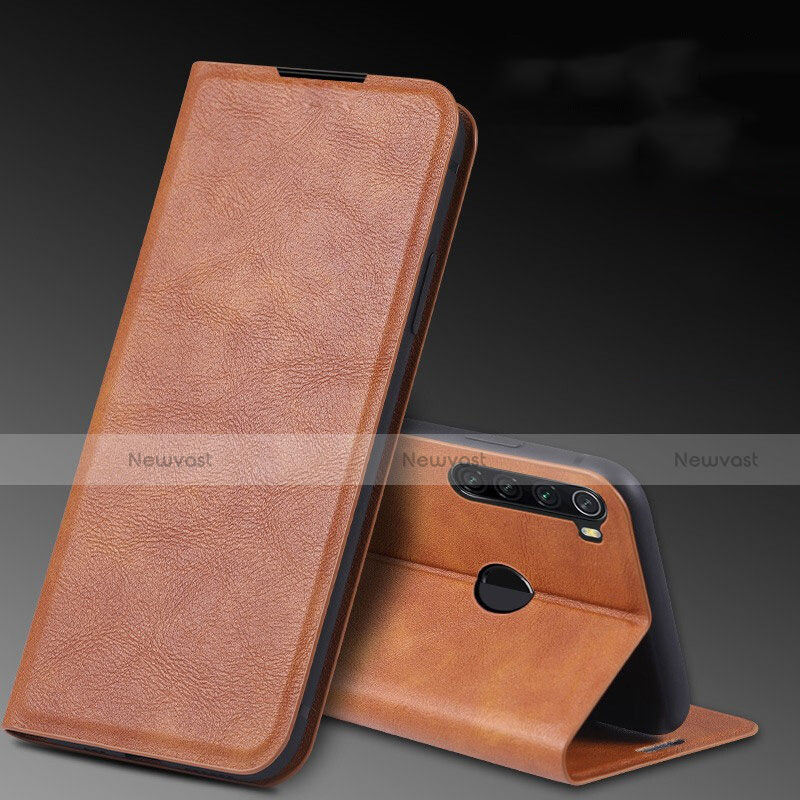 Leather Case Stands Flip Cover T04 Holder for Xiaomi Redmi Note 8 Orange